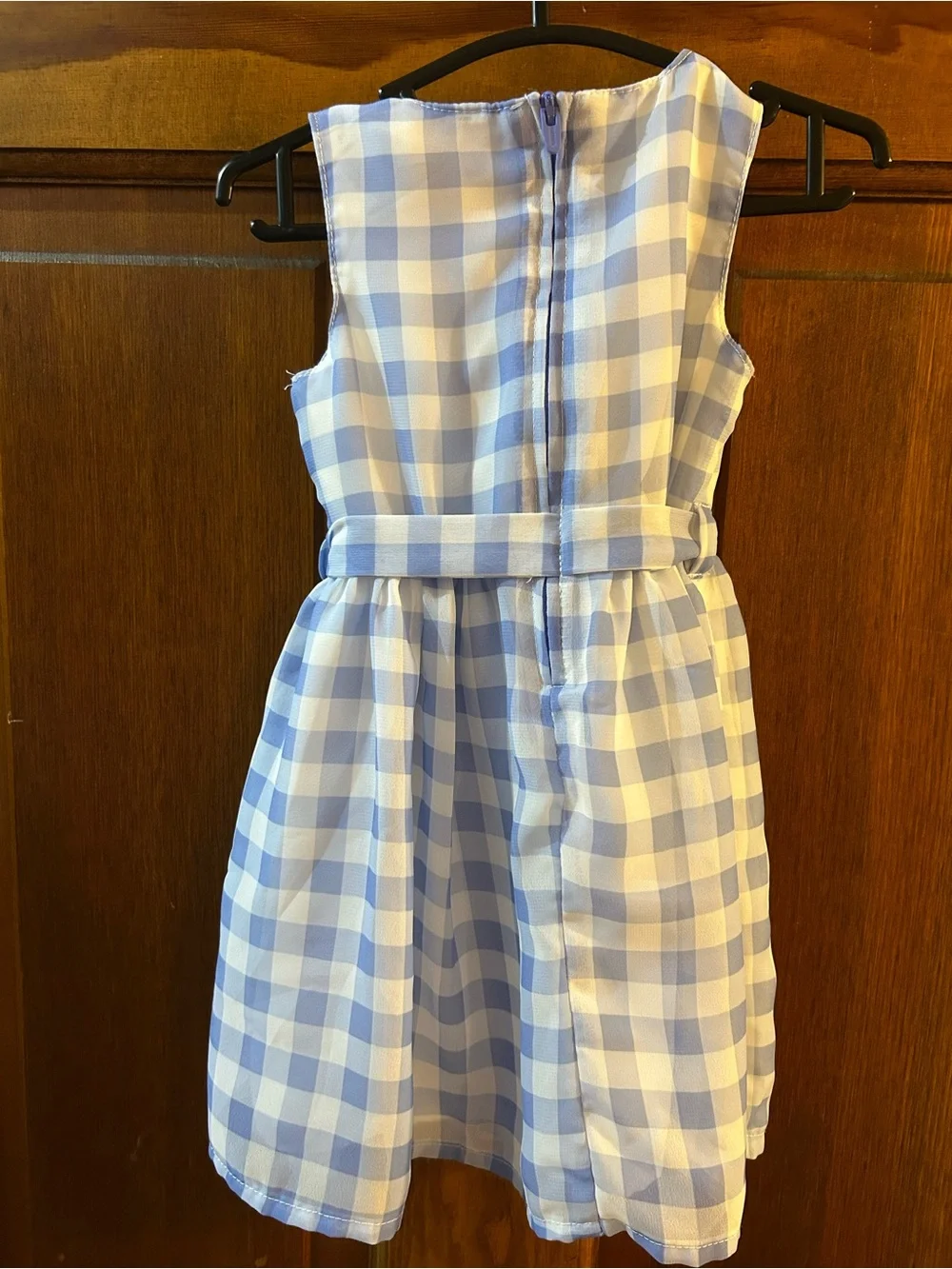 Carter's Light Blue and White Gingham Dress with Waist Tie